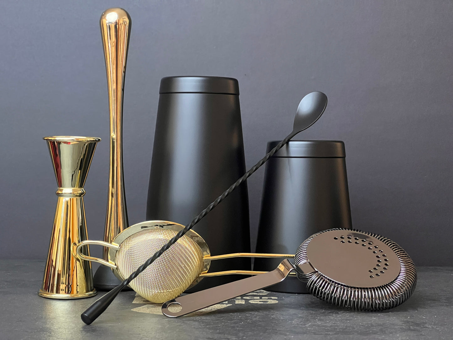 Kit de Shaker Boston Noir et Or Premium